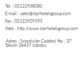 Boutique Star Hotel iletiim bilgileri